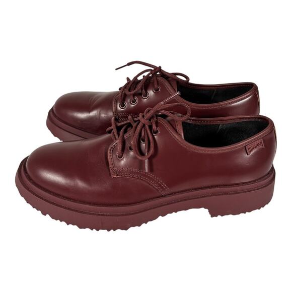 BURGUNDY MONOCHROME CAMPER WALDEN DERBY SHOES US SIZE 9 EU SIZE 42 - Picture 3 of 9